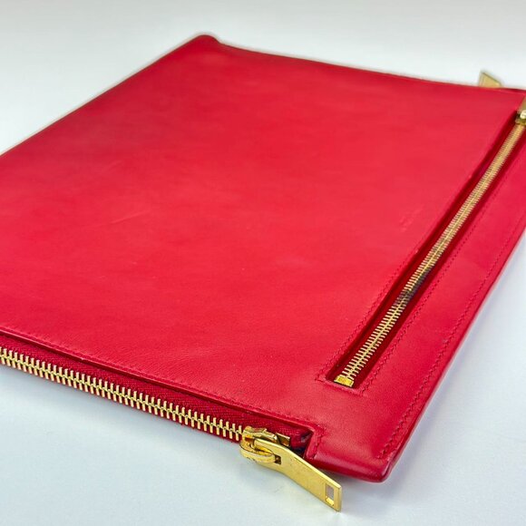 Saint Laurent Red Leather Large Clurch - Picture 3 of 8